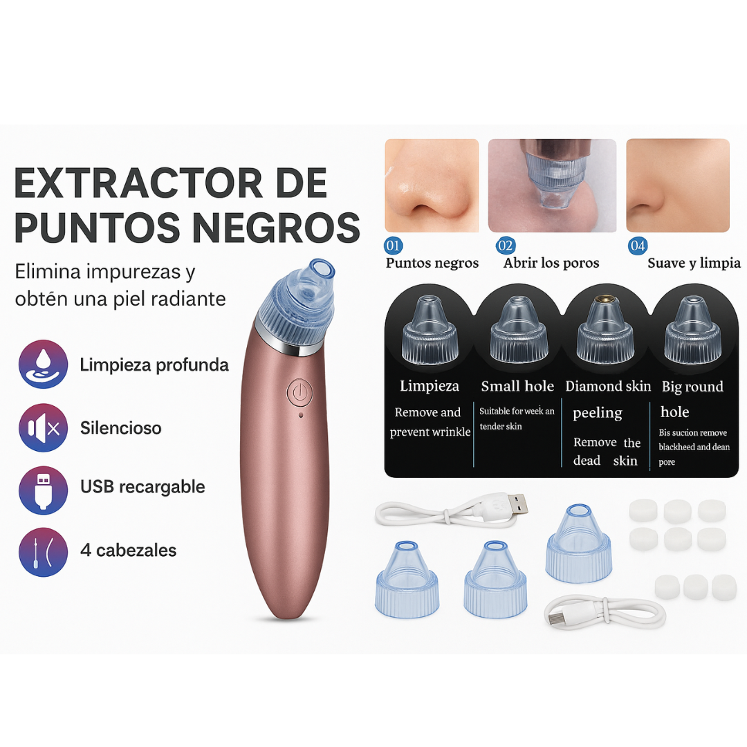 PureSkin Extractor de granos y puntos negreos, un solo resultado: piel radiante✨