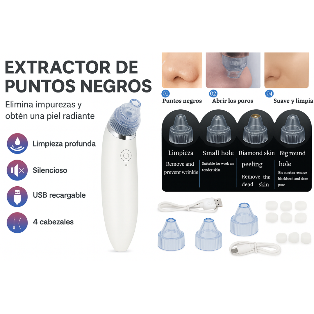 PureSkin Extractor de granos y puntos negreos, un solo resultado: piel radiante✨